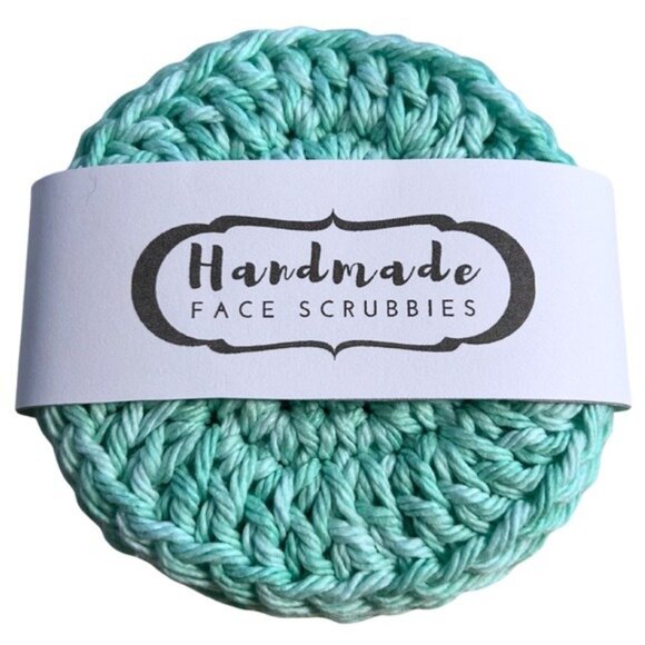 Handmade Other - NWT Handmade Mint Crochet Facial Rounds 100% Cotton Face Scrubbies Set of 4 Eco